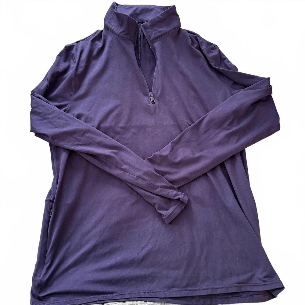 DUNNES Stores DUBLIN 1/4 Zip Purple Men SZ M Active Long Sleeve‎ Performance Top